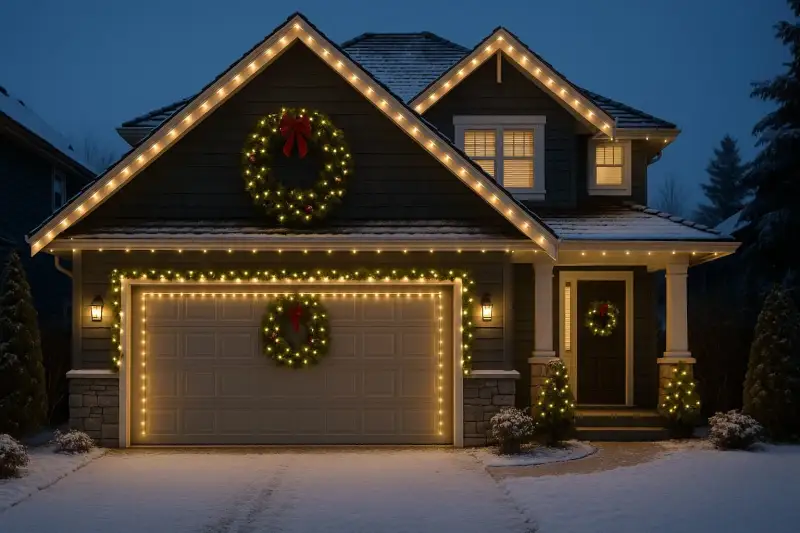 Holiday Lights on Garage Doors: Safe Festive Ideas